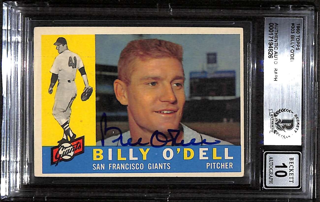 1960 Topps 303 Billy O Dell  BGS Auto 10 Autographed BVG Authentic C92773
