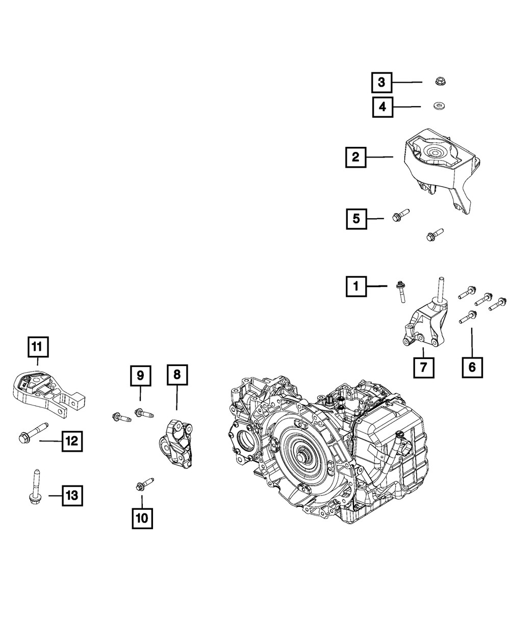 Genuine Mopar Transmission Mount Isolator 68461214AA