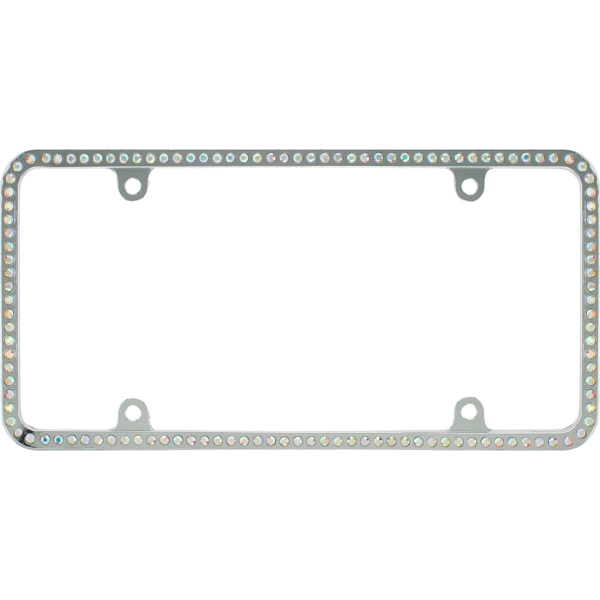 Swarovski AB Crystal Bling Slim license plate frame Inlay With Screw Caps
