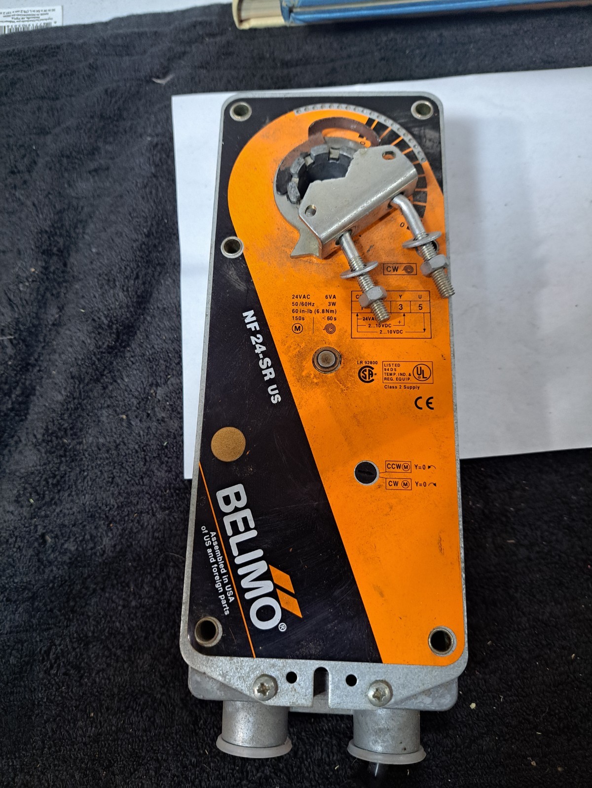 Belimo LF24-SR US Spring Return Actuator, 35 Lb in 24VAC