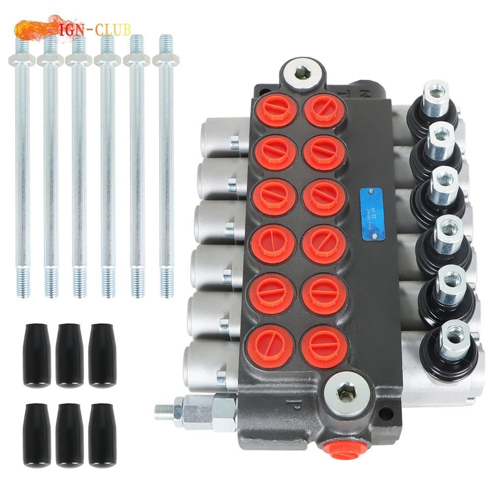 6 Spool 11GPM Control Valve Hydraulic Directional Adjustable Relief Valve