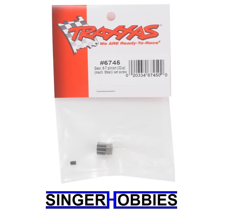 Traxxas 6745 Gear 9-T pinion 32-p steel/ set screw NEW IN PACKAGE TRA6745 TRA1