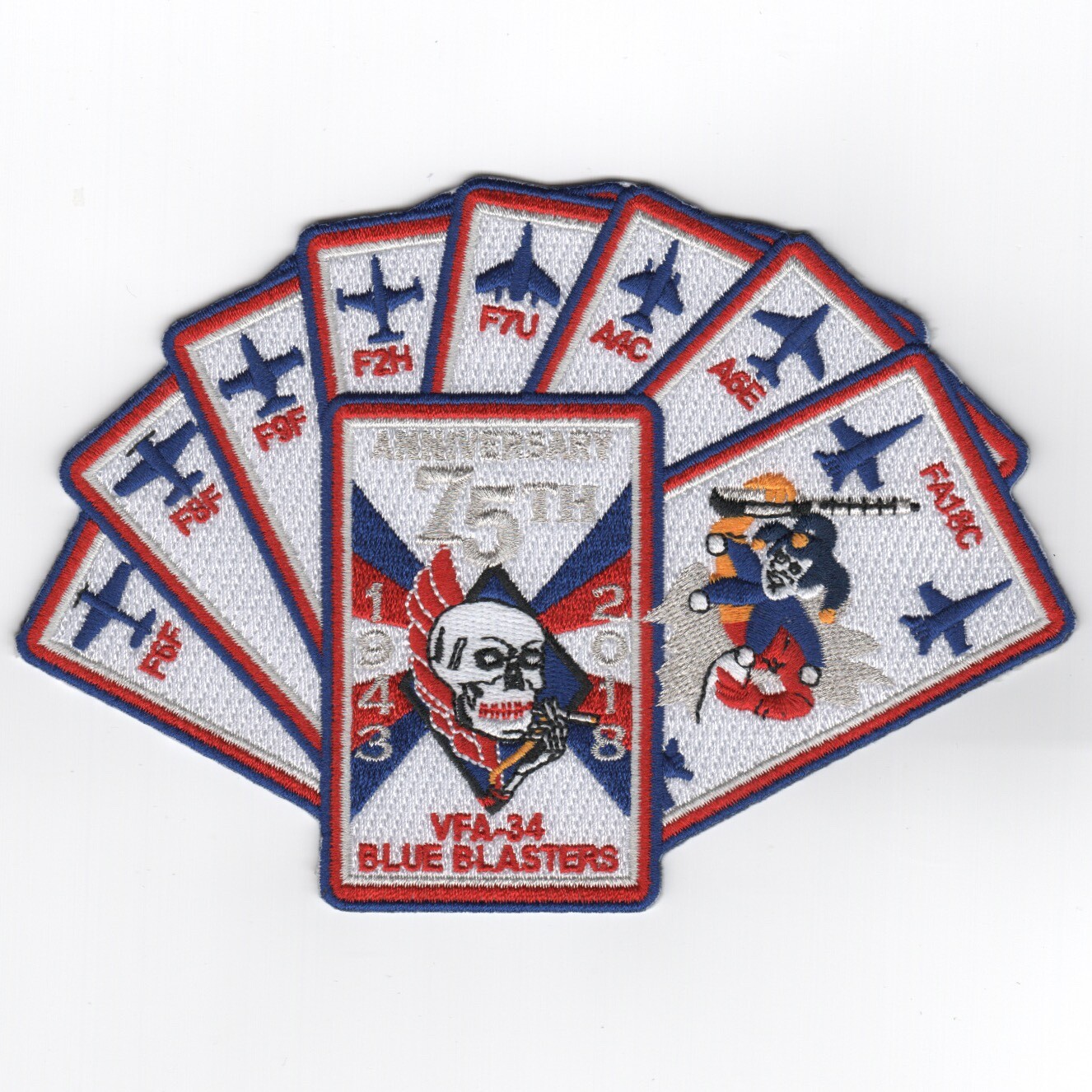 US NAVY VA-34 Blue Blasters A-6E INTRUDER '75th Anniversary' CARDS Patch