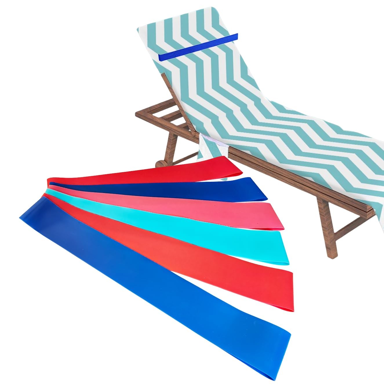 6 Pack Towel Bands for Beach Chairs Rubber Towel Holders