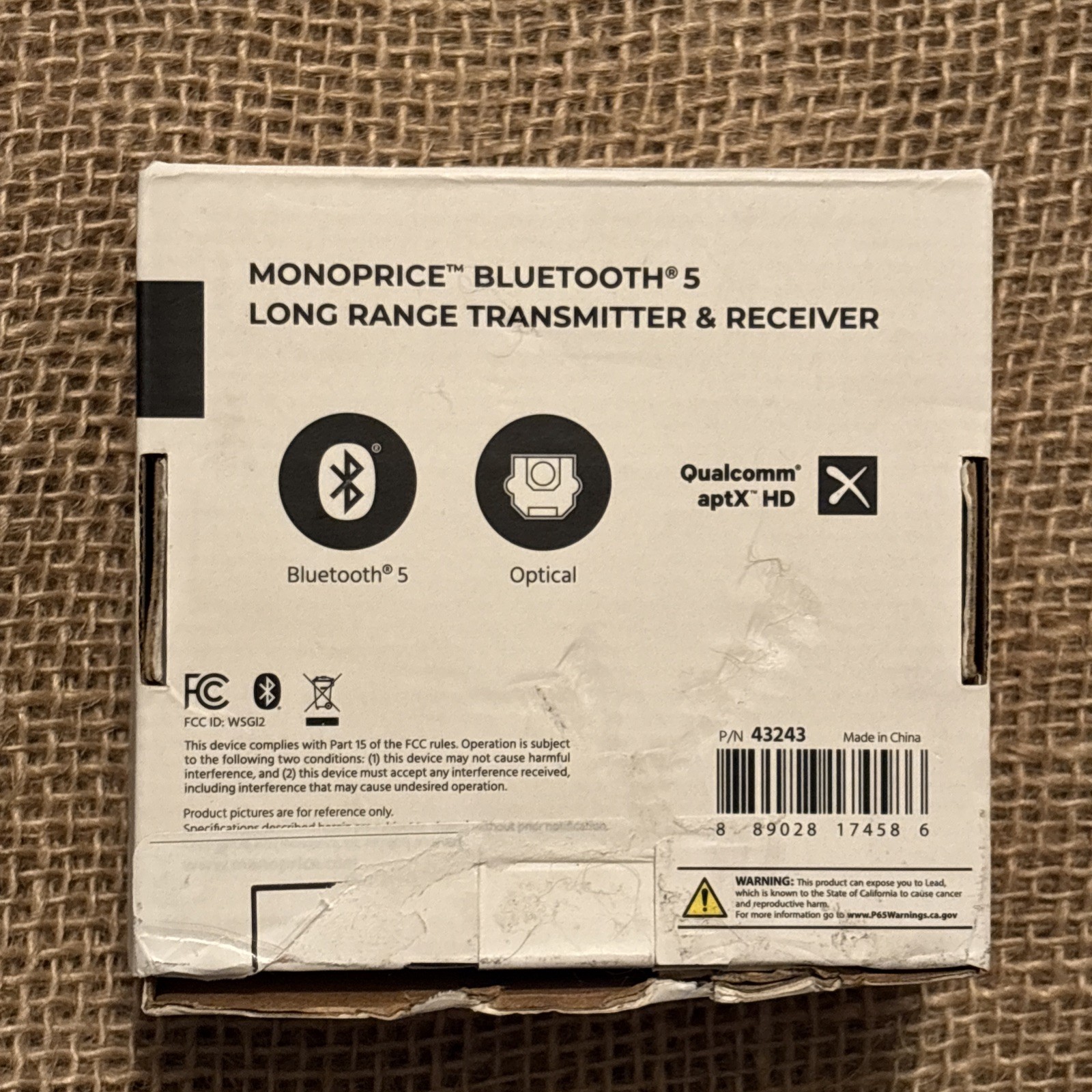 Monoprice Premium Bluetooth 5 Transmitter & Receiver With aptx HD aptX Open Box