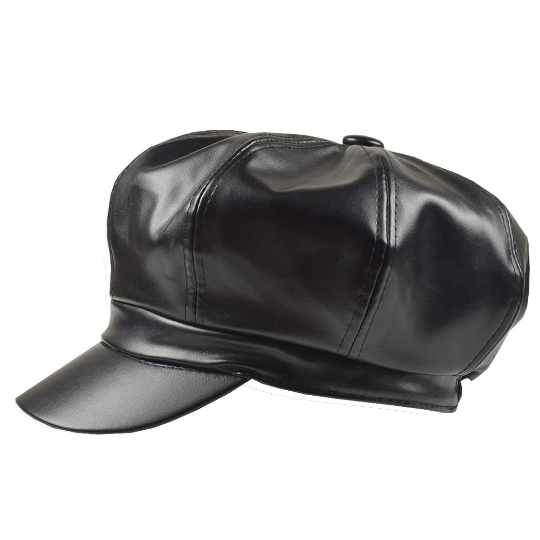 Foetest Cap Leather Hat Baseball Cao Casual Sun Solid One Size, Black