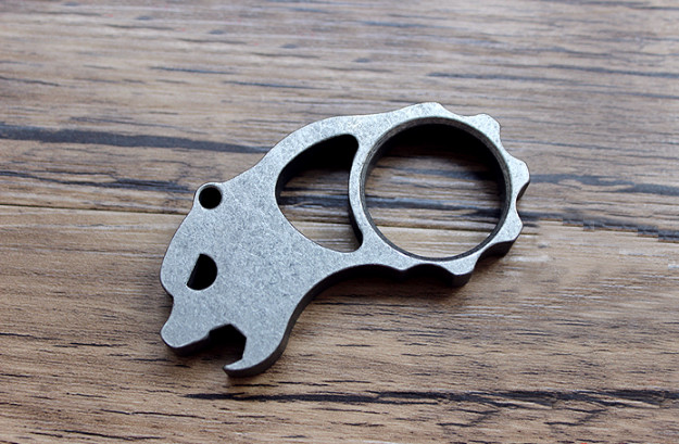 Titanium Alloy Brass Bear Bottle Opener Portable Keychain Multi Tool EDC Gift