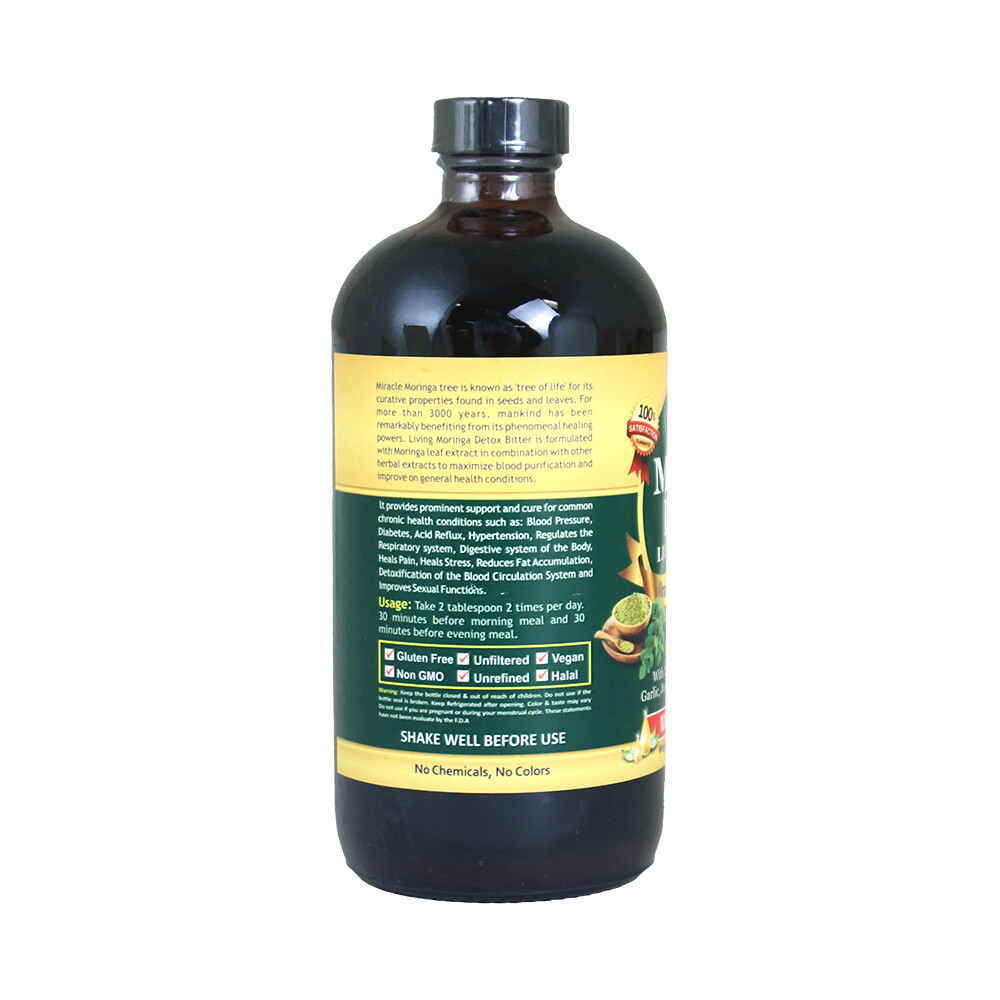 Essential Palace Organic Moringa Detox Bitters - 16 oz.