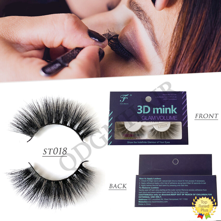 3D 100% Real Mink False Eyelashes Natural Thick Long Fake Eye Lashes 1 Pair/Box