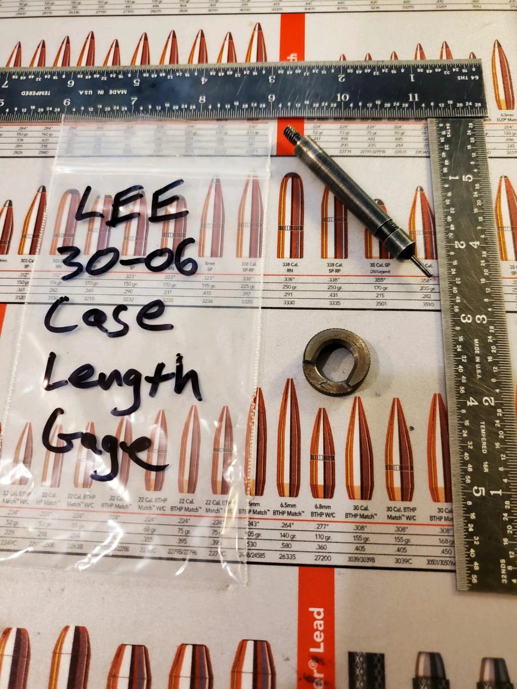 Lee case length gauge and shell holder for trimmer 30-06 Springfield Used