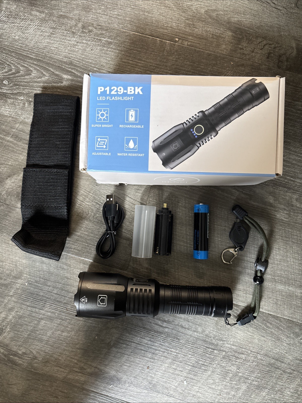 50000000 Lumens Super Bright LED Tactical Flashlight Rechargeable LED Work Light