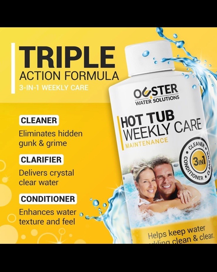 Ouster Hot Tub Weekly Care Maintenance 3 In 1 Pool Spa Cleaner 4 Doses 16oz