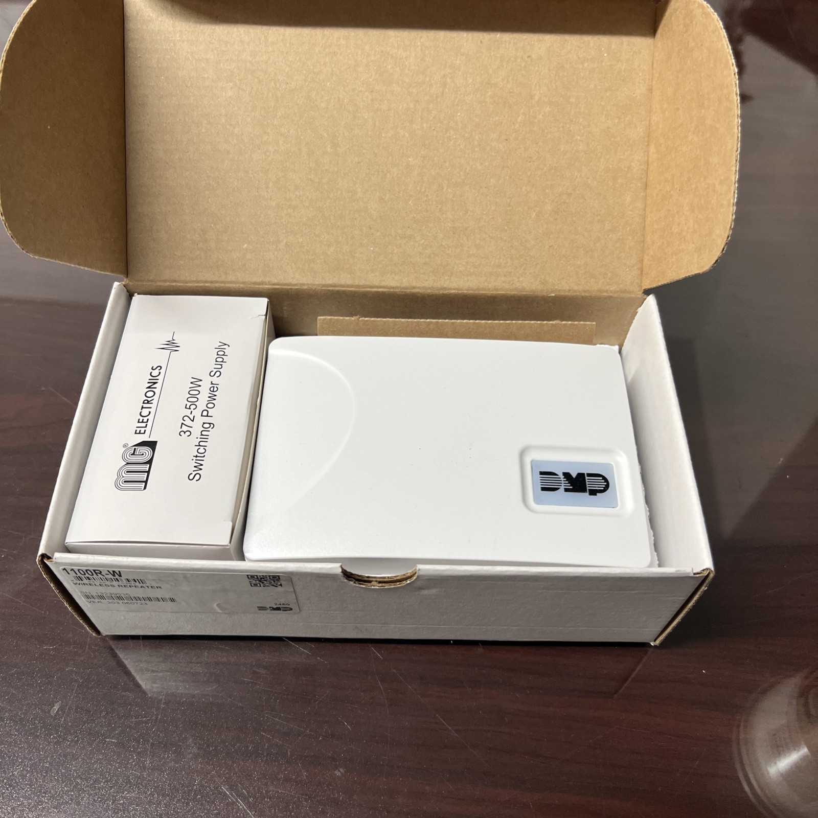 DMP 1100R-W Wireless Repeater with Transformer White New Open Box
