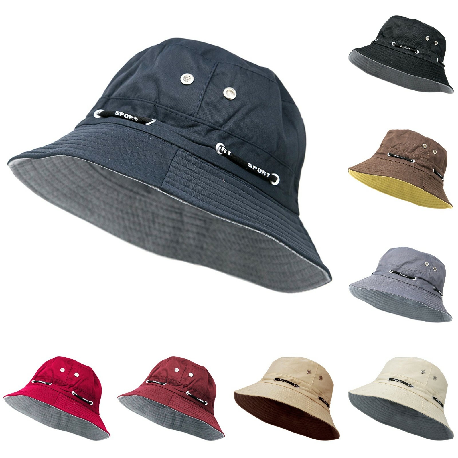 Unisex Sport Bucket Hat Cotton Adjustable Outdoor Fishing Summer Sun Hat
