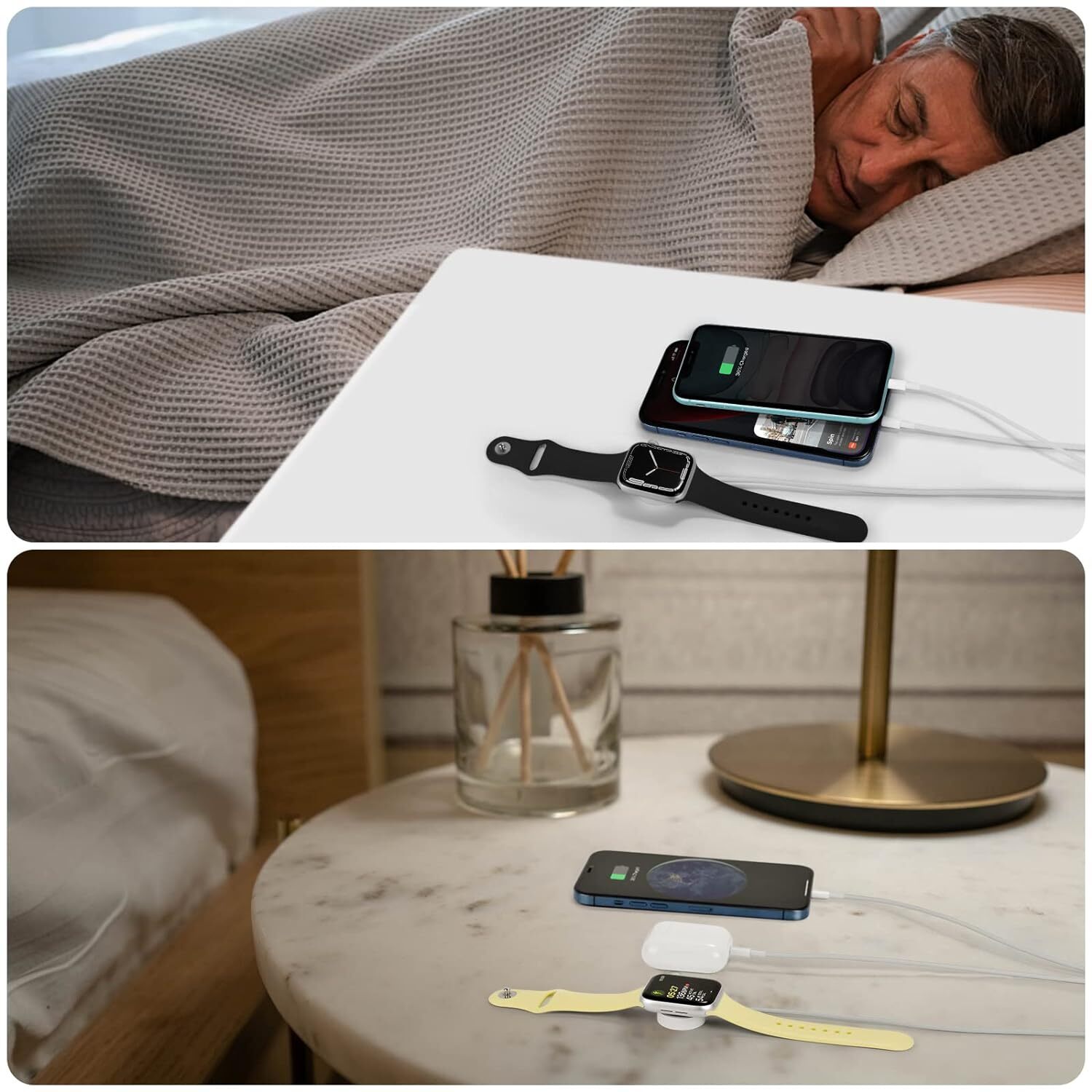 Magnetic 2/3-in-1 Fast Charger Cable USB C Power Adapter For iPhone Apple Watch