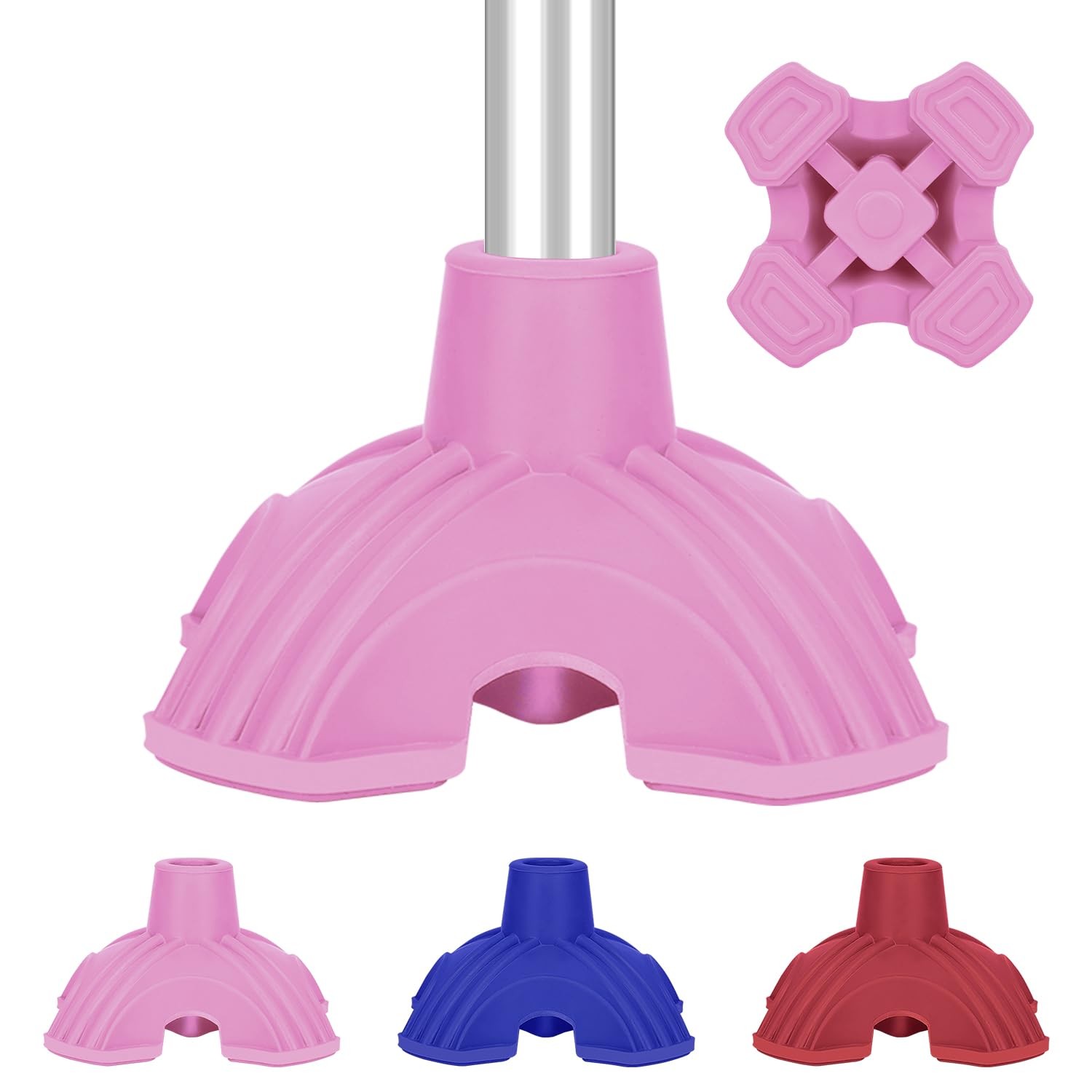 Cane Tips, Self Standing Quad Base Replacement for Walking and Folding Canes,...