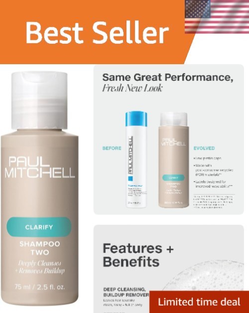 Paul Mitchell 2.5 Oz Shampoo Two - Color Safe, Paraben-Free Cleansing Formula