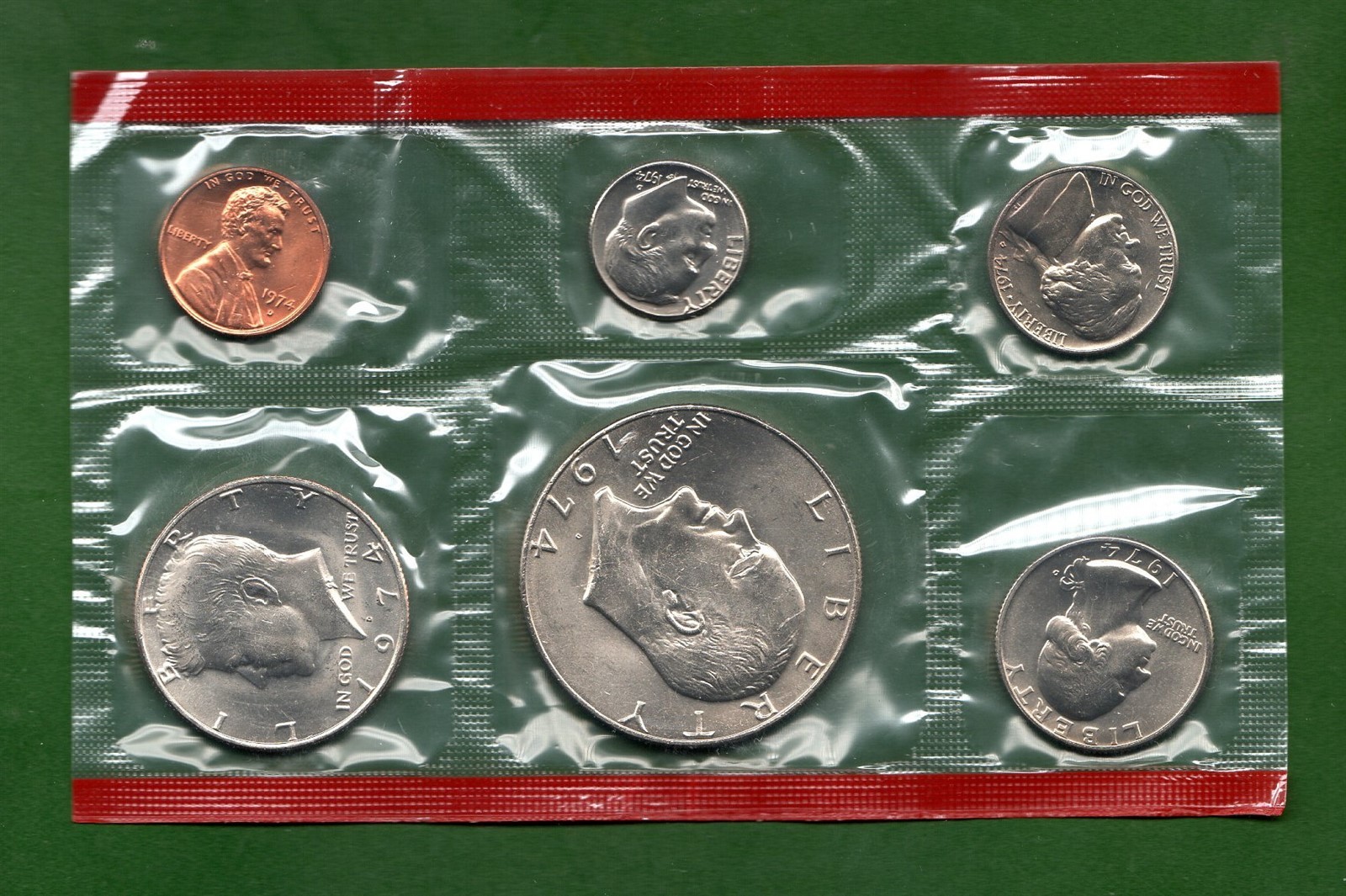 1974 US DENVER HALF OF US MINT SET UNCIRCULATED COINS