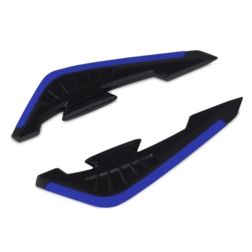 1 Pair Motorcycle Side Fairing Winglets Aerodynamic Wing Spoiler Black+Blue(L)