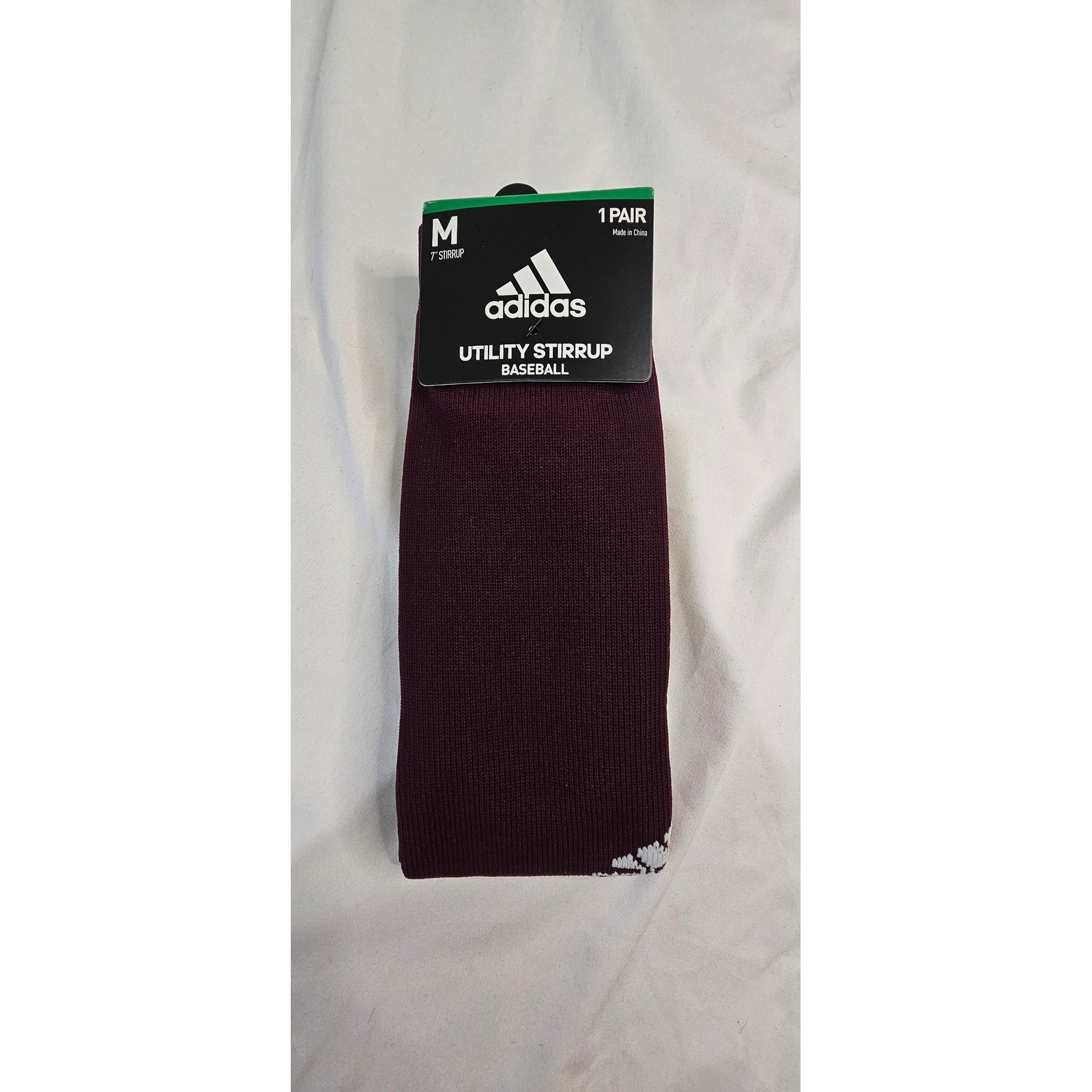 NWT Adidas Utility Stirrup Baseball Socks Maroon White Medium Climalite