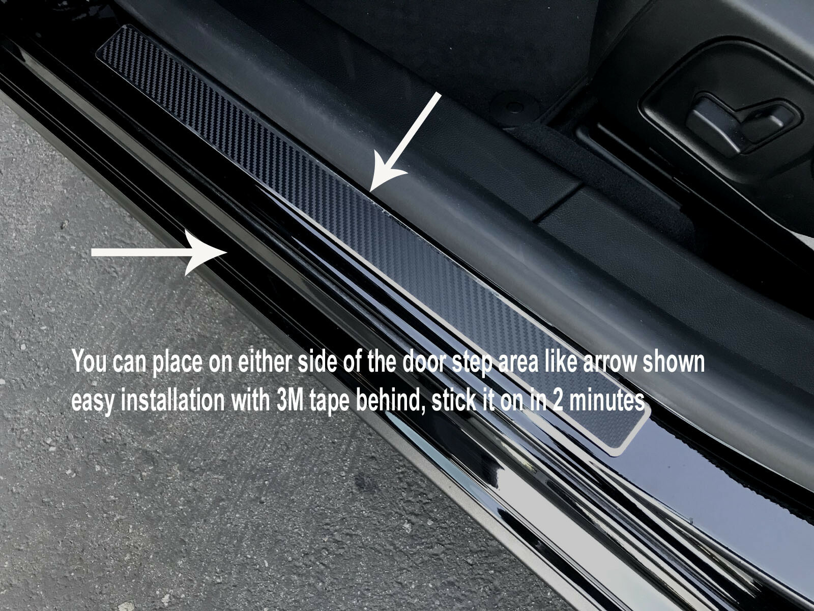 2pcs VOLVO Stainless Steel Door Sills Plate Scuff Protection Plates Carbon Style