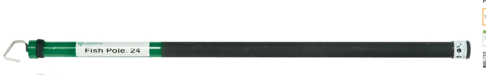 Greenlee FP24 24 Non-Conductive High-Impact Fiberglass Telescoping Fish Pole