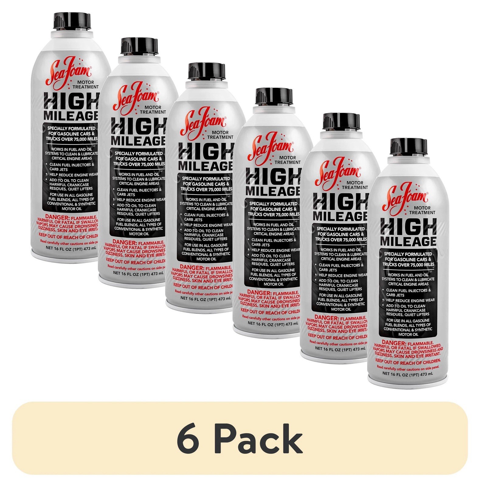 Sea Foam HM16 High Mileage Fuel Injector Cleaner 16oz HM-16 Pack of 6