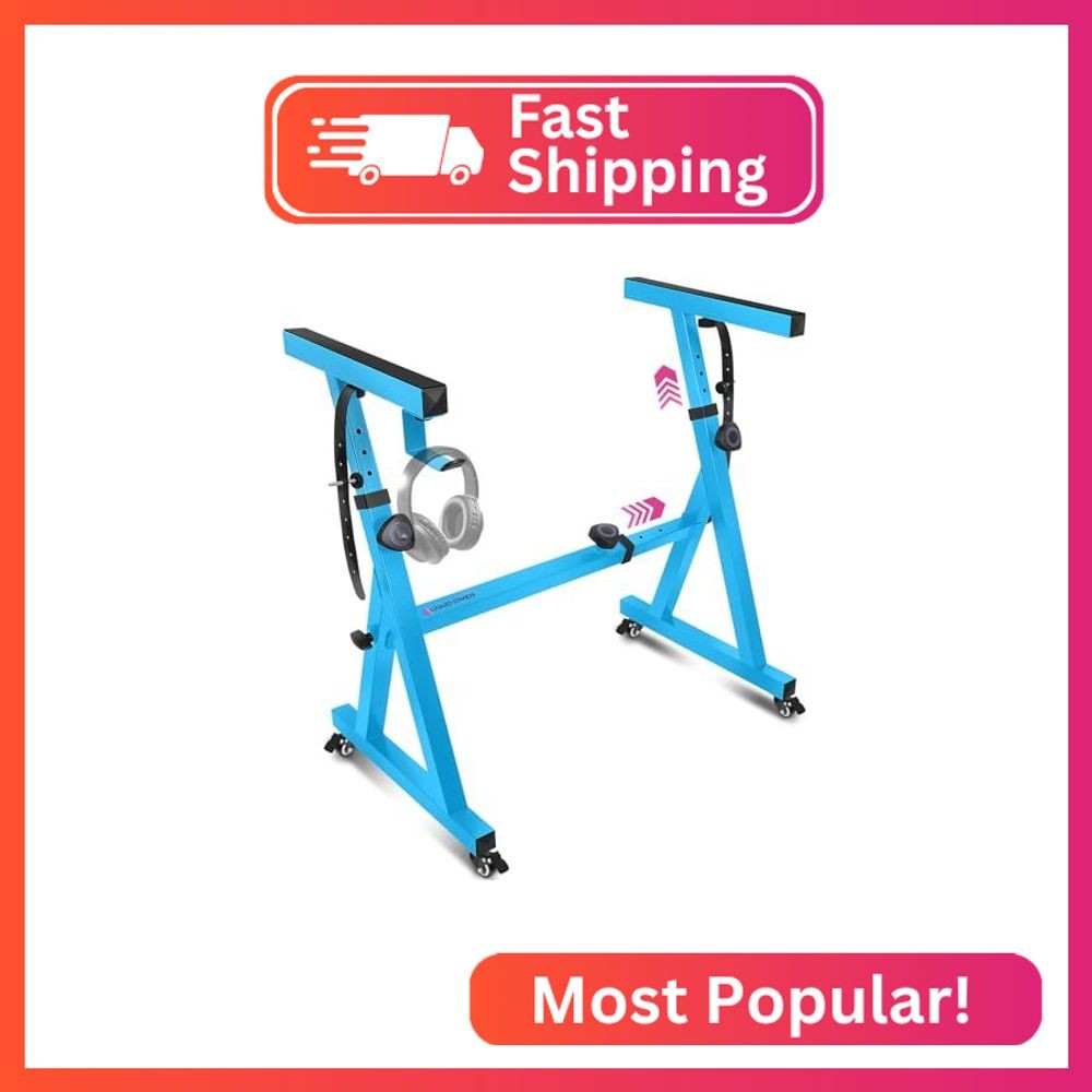 Liquid Stands Keyboard Stand w/ Wheels - Z Style Adjustable & Portable Professio