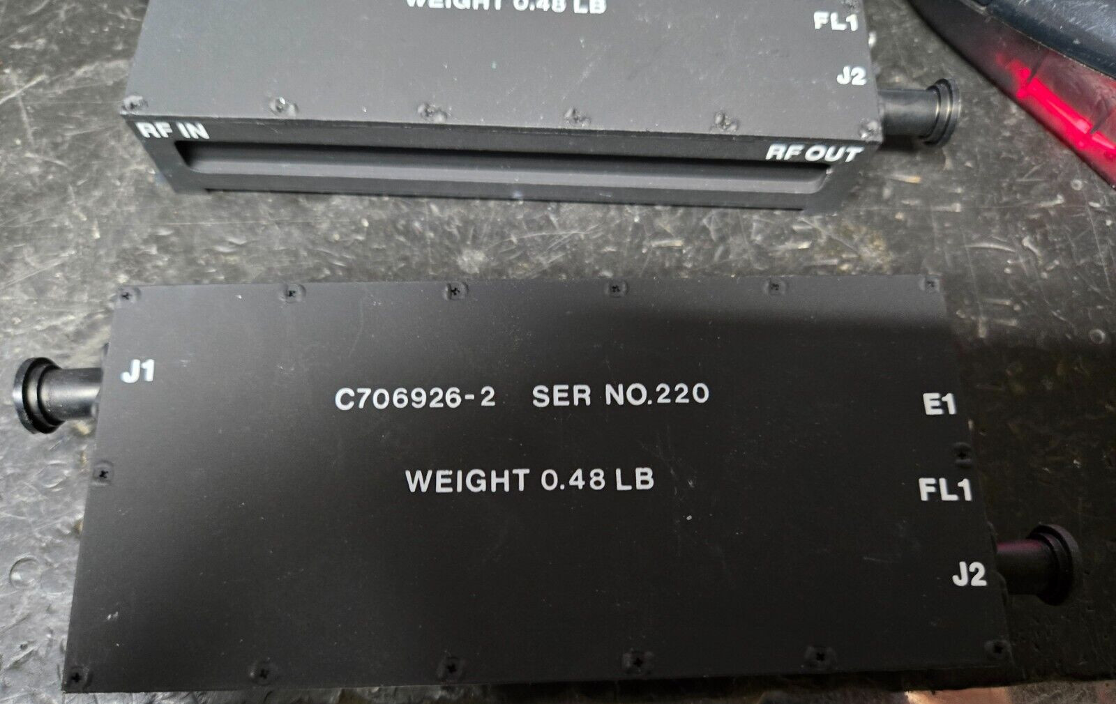 vintage (Radar?) RF amplifier, 12V, 20 30 MHz to 250 MHz TESTED Analyzer Plots