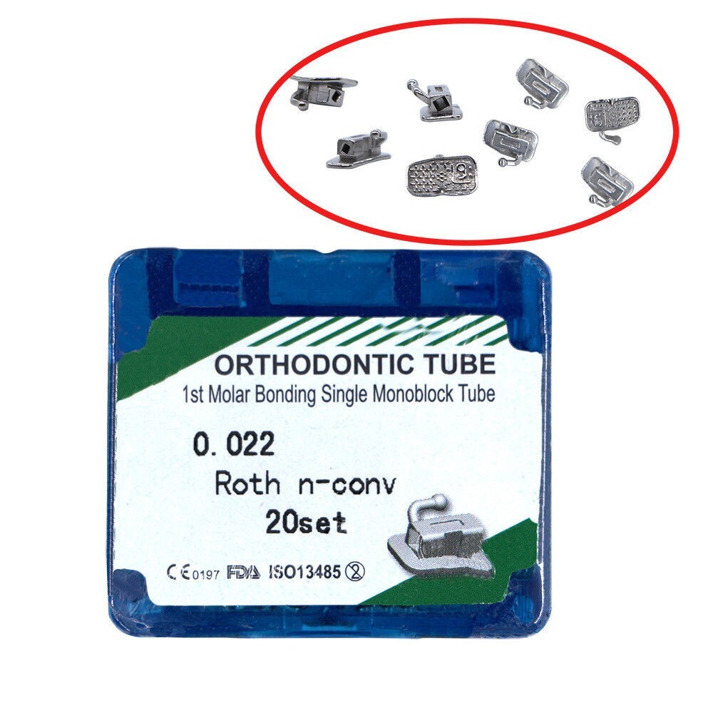 20 Sets Dental Orthodontic Single Buccal Tubes 1st Molar Roth 0.022 One Piece