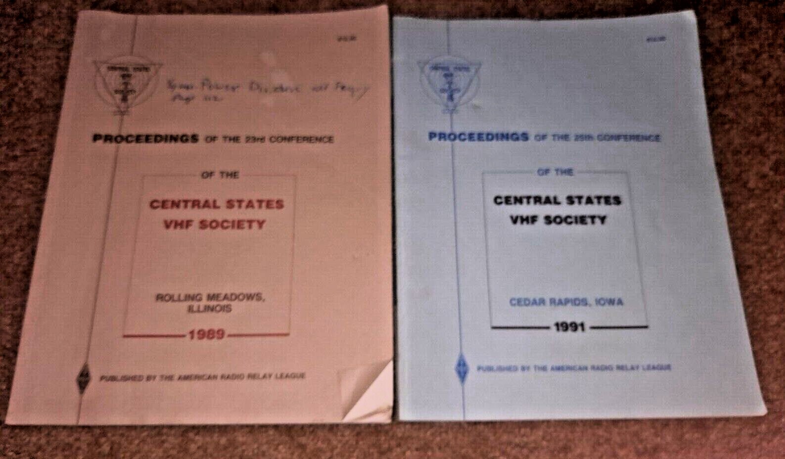 Books  Central States VHF Society 1989, 1991 convention booklets manuals
