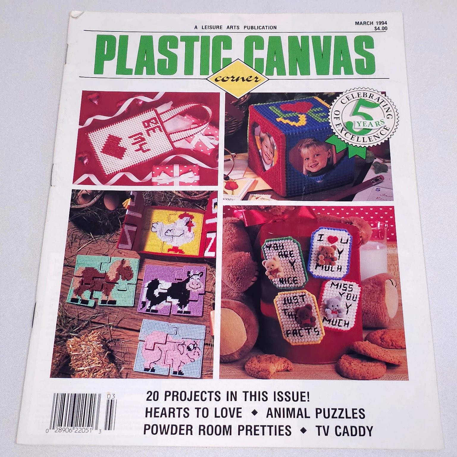 Leisure Arts Plastic Canvas Corner Magazine March 1994 Quilting Craft Patterns