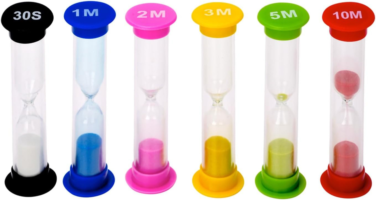 Plastic Sand Timer Set - 6 Pack (30 Sec to 10 Mins)