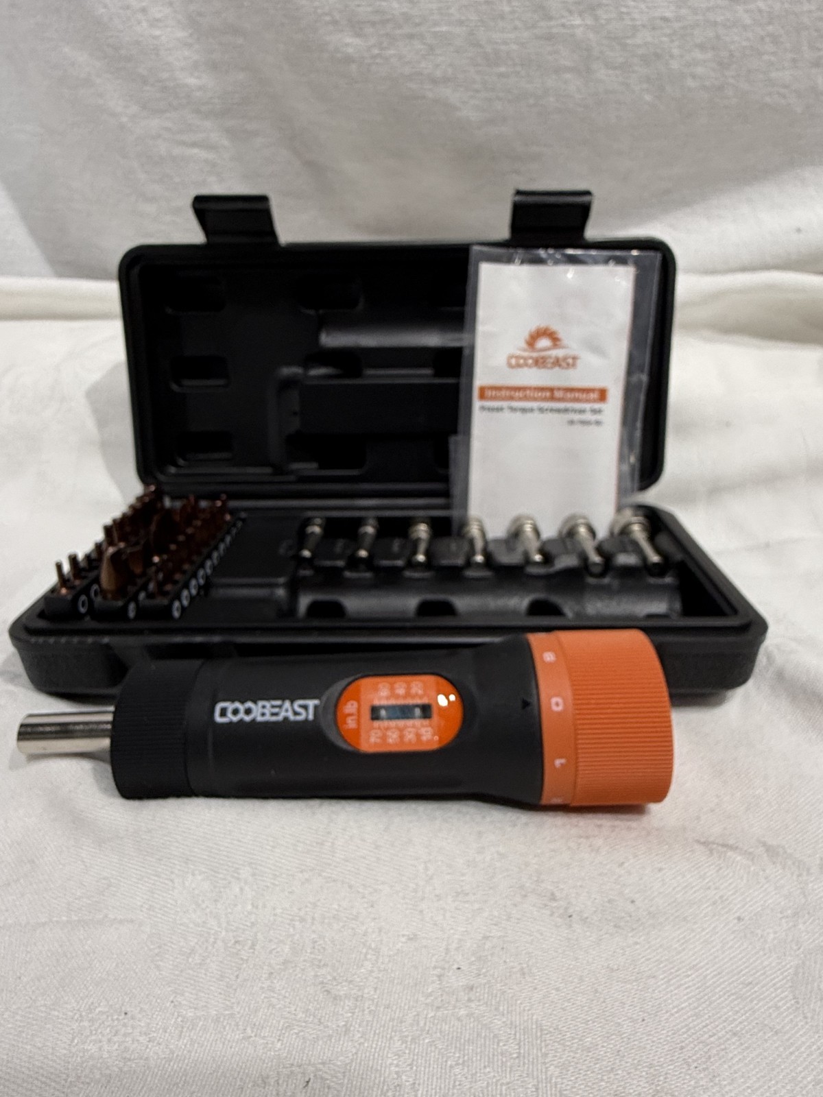 Coobeast 37Pcs Preset Torque Screwdriver S2 Bits, 1/4” Drive Torque Wrench