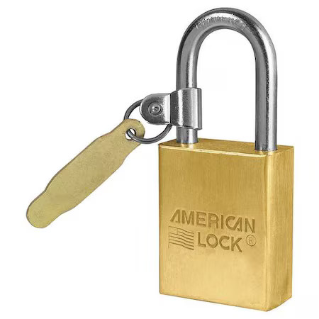 American Lock A41tag Padlock, Keyed Different, Long Shackle, Rectangular Brass