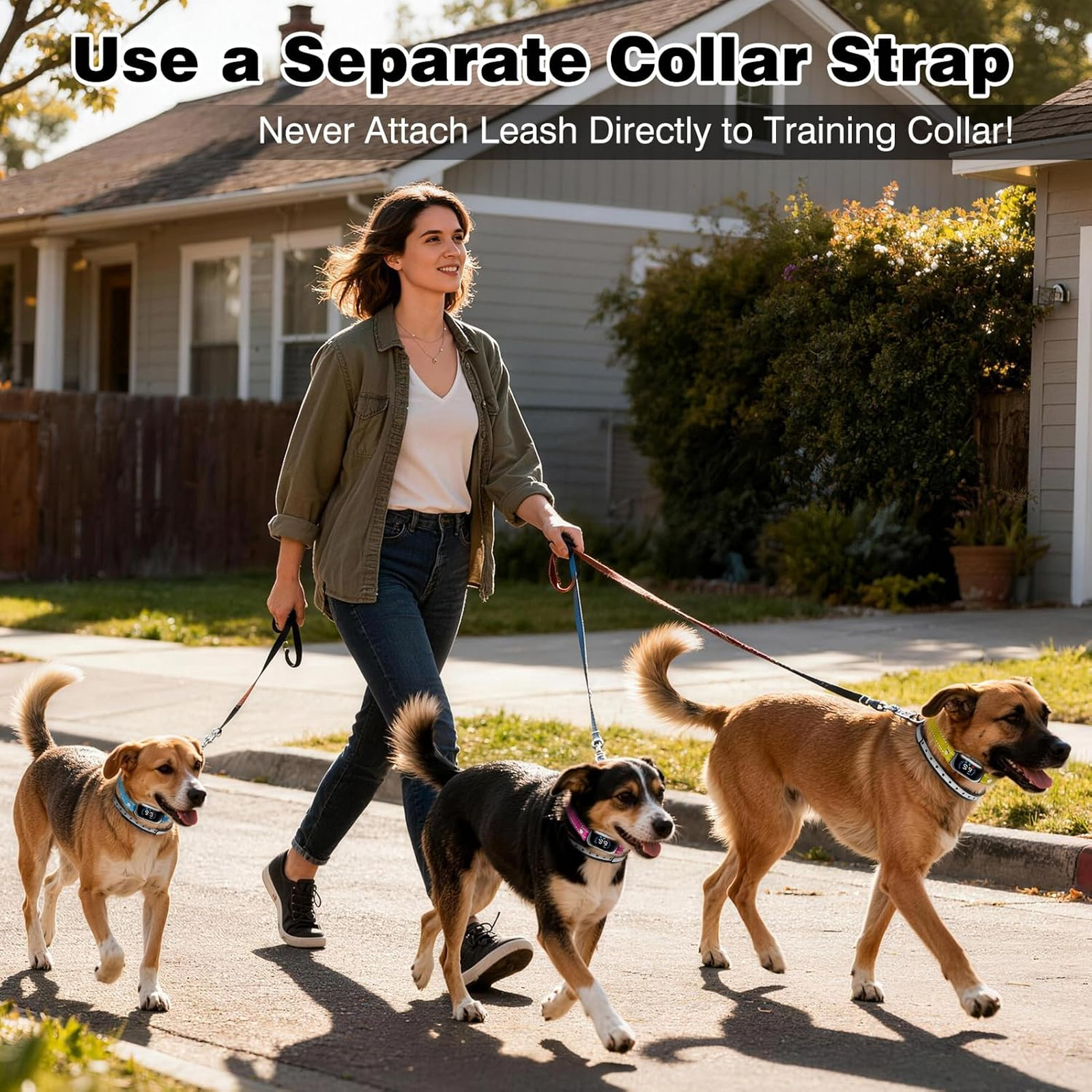 Shock Collar Replacement Strap TPU 2 Pack, Waterproof Reflective D-Ring