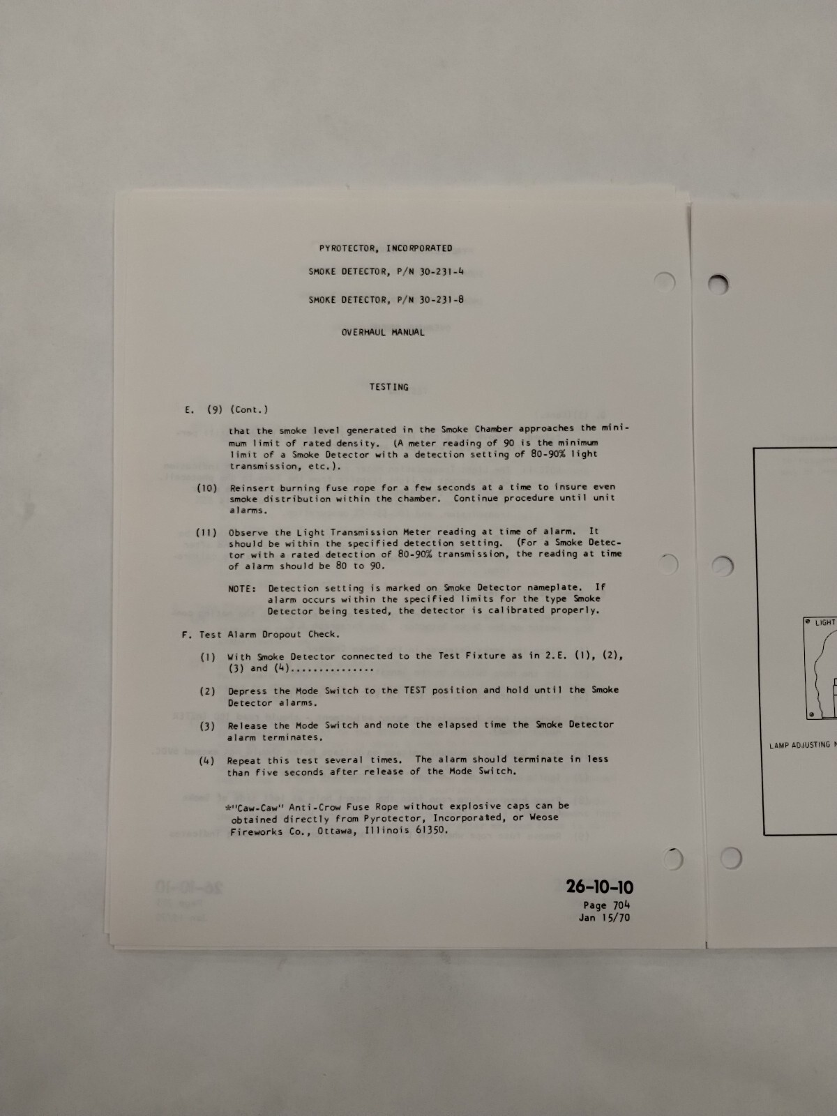 Pyrotector Incorporated Smoke Detector Overhaul Manual-Original