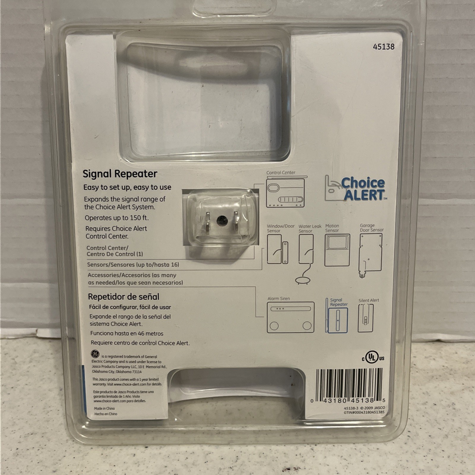 GE Choice Alert Wireless Alarm System Signal Repeater Expands 150 Feet 45138 NEW