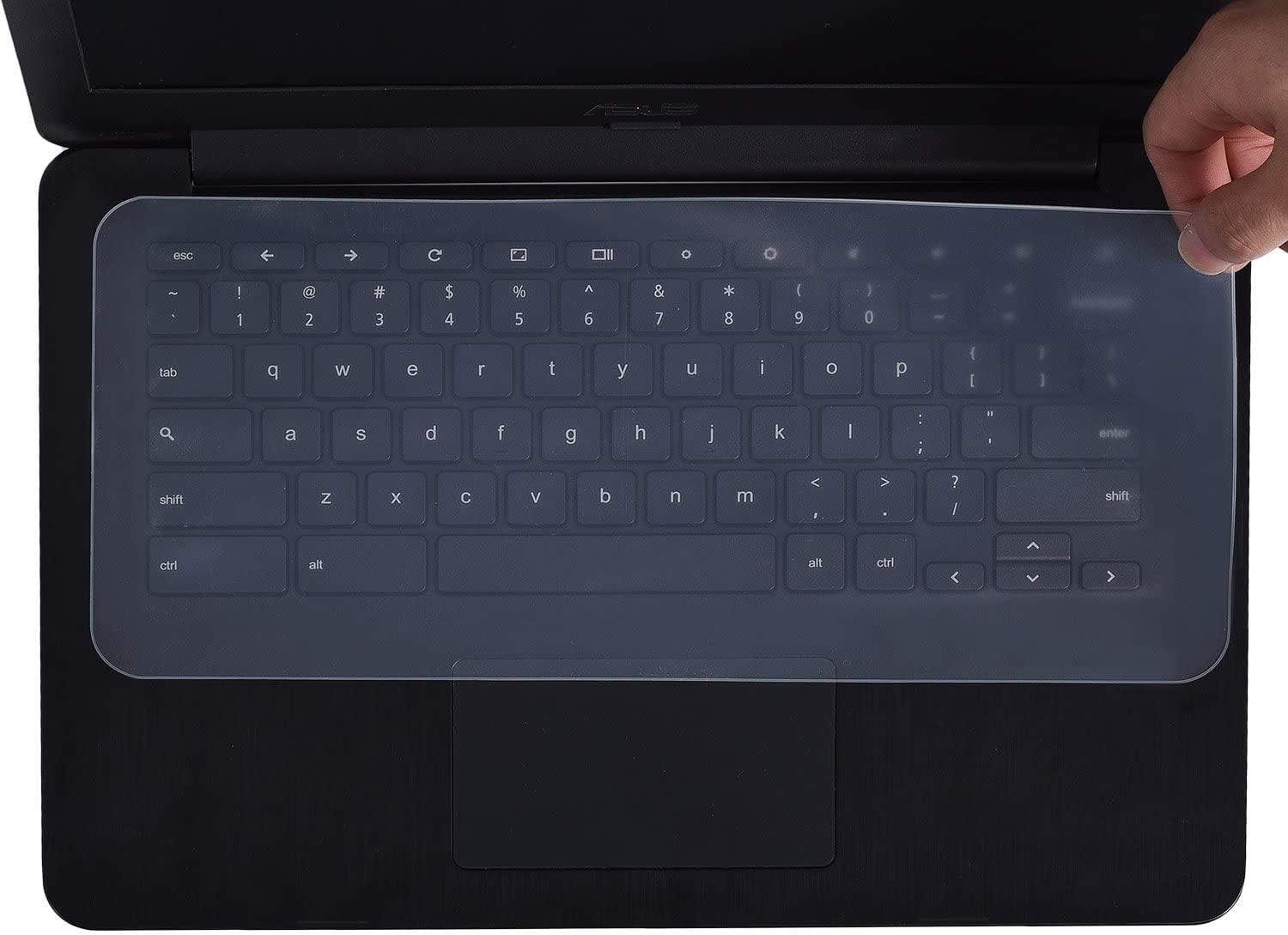 Universal Silicone Keyboard Cover Protector for 15–17.3 Inch Laptops Clear