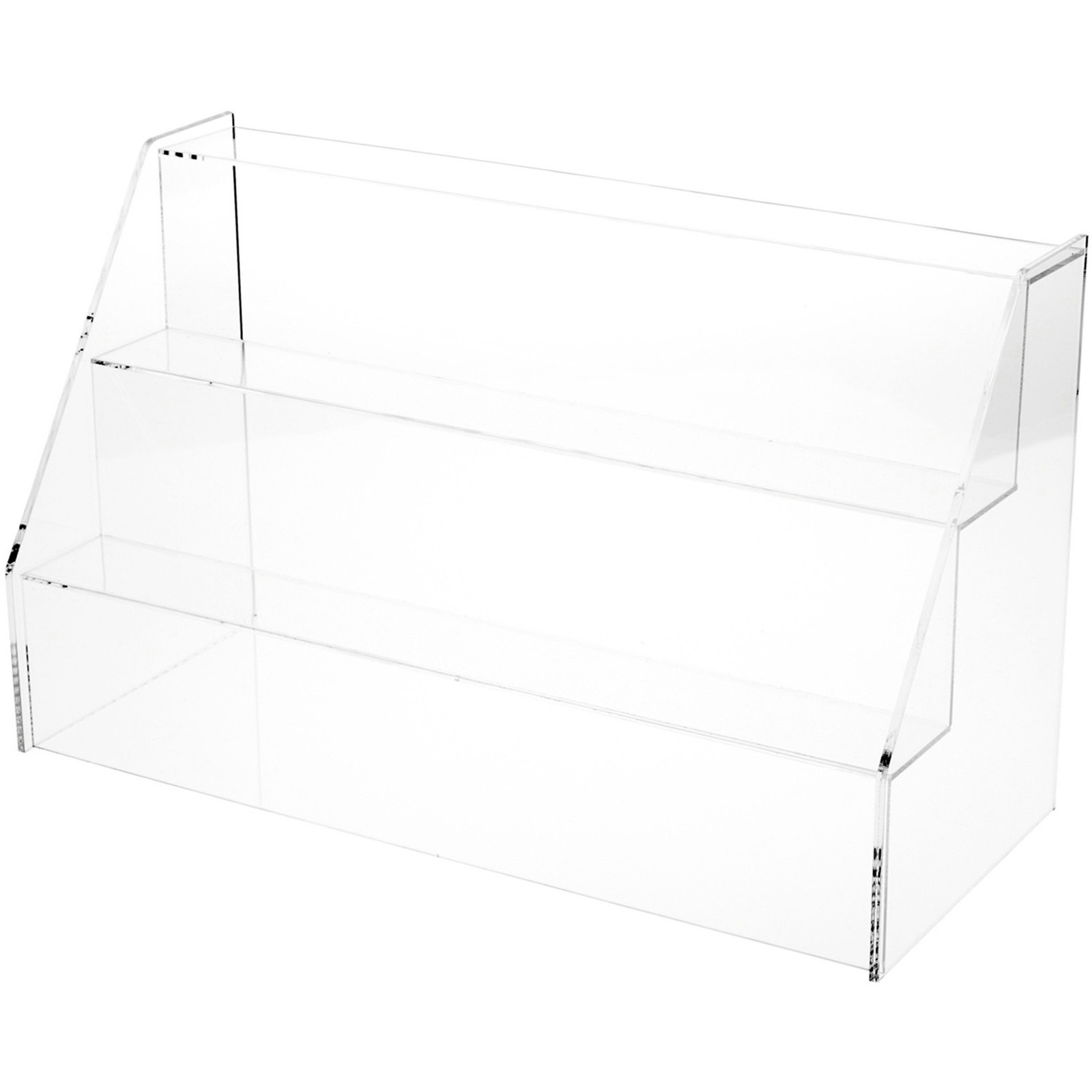 Plymor Clear Acrylic 3-Step Open Front Display Stairs, 11" H x 18.5" D x 7.75" H