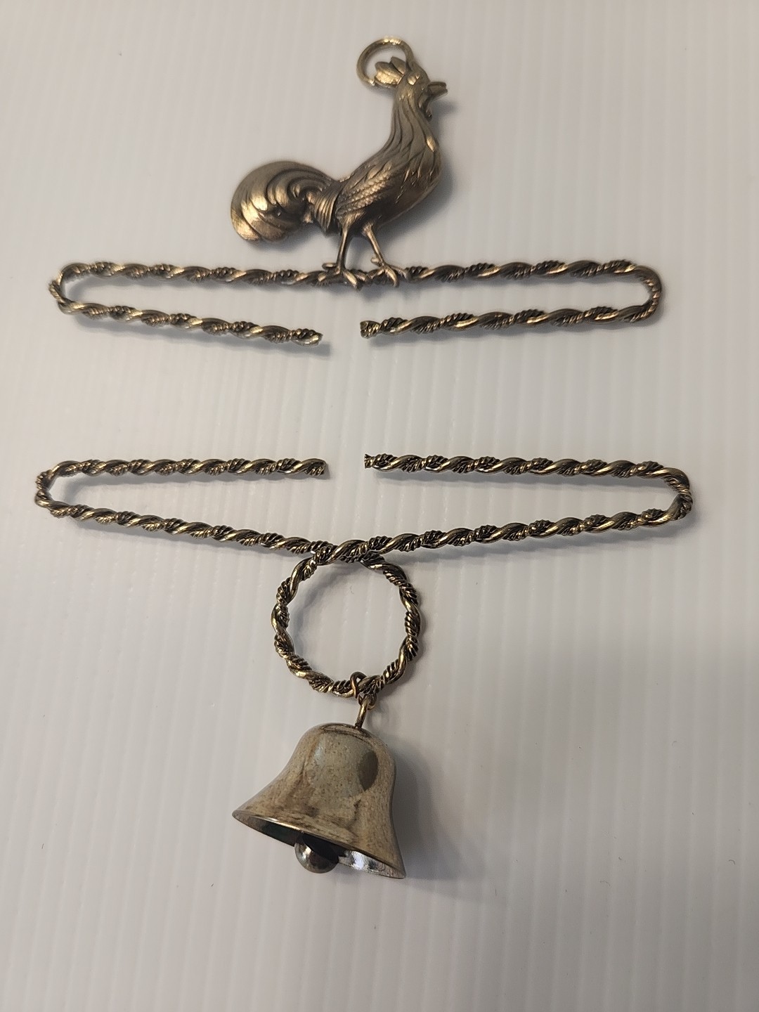 Stitch N Count Bell Pull Hardware 4" Soild Brass Rooster + Bell