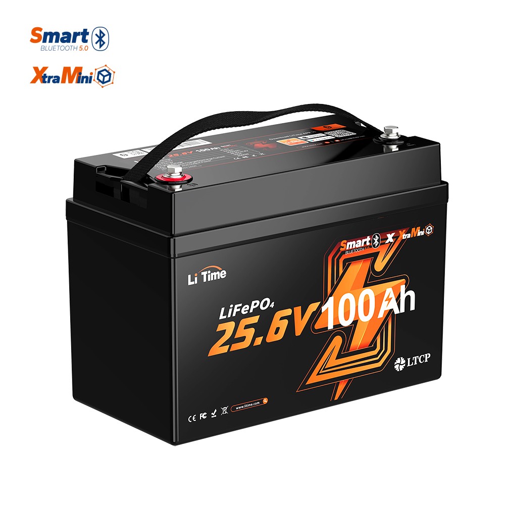 LiTime 24V 100Ah Group31 Bluetooth Trolling Motor LiFePO4 Lithium Battery Marine