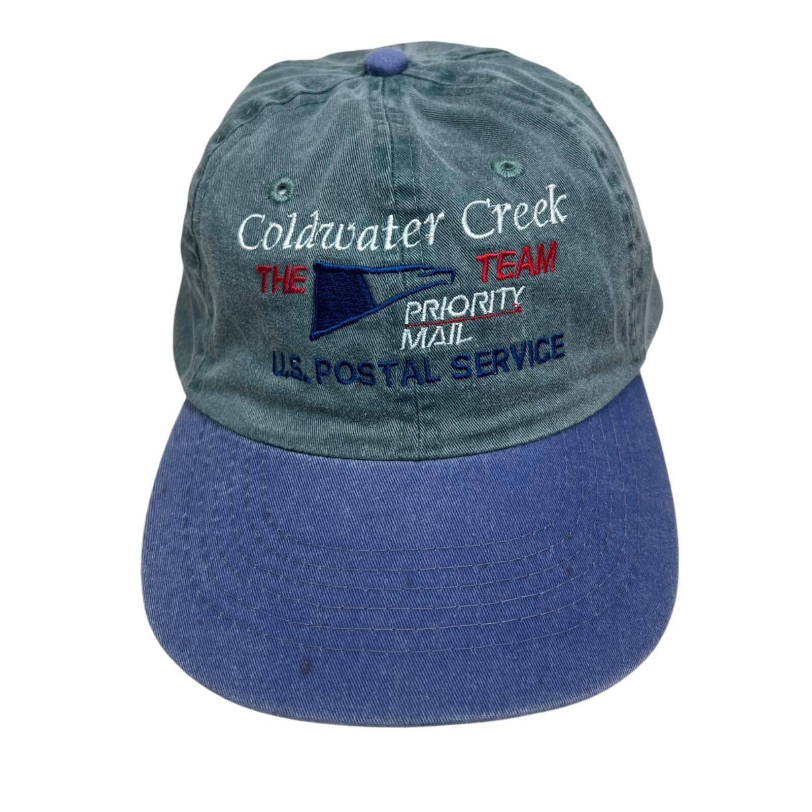 Coldwater Creek Baseball Cap Hat Sportsman Buckle Strap Green Blue Men Sz OSFM