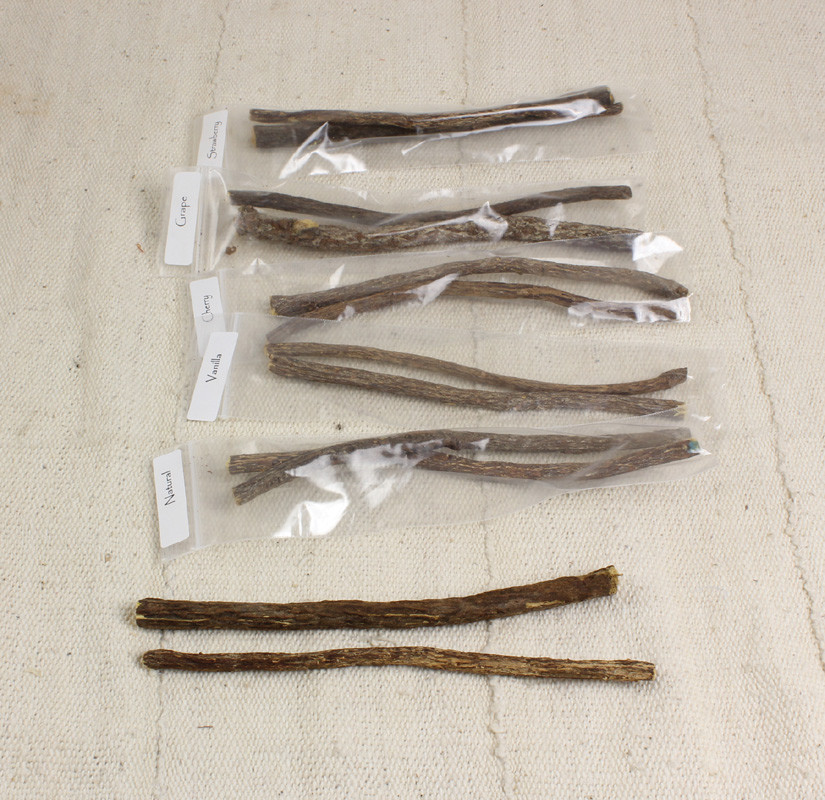 100% Herbal Chew Sticks Sampler Set -Peppermint, Strawberry, Vanilla, Cherry