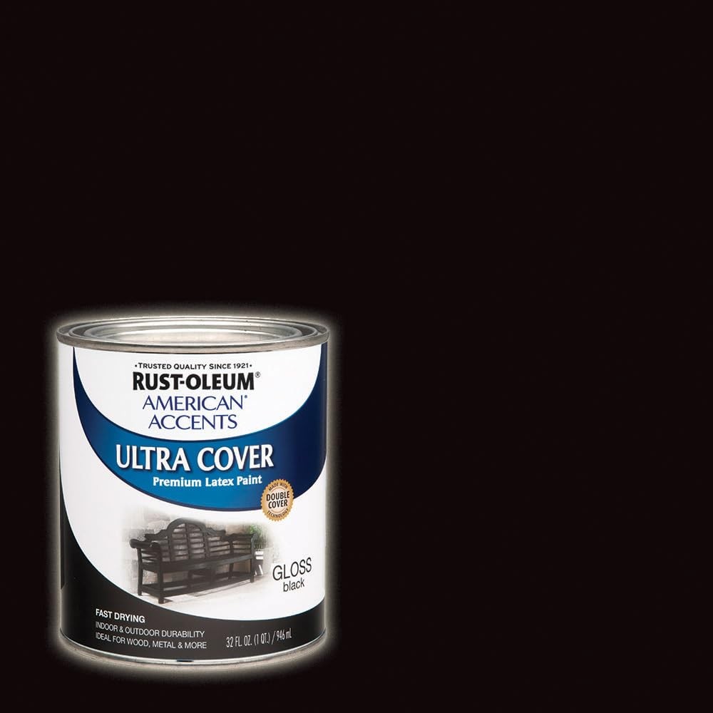 Rust Oleum Painter's Touch Ultra Cover Gloss Black Paint 1 Quart Multi Surface