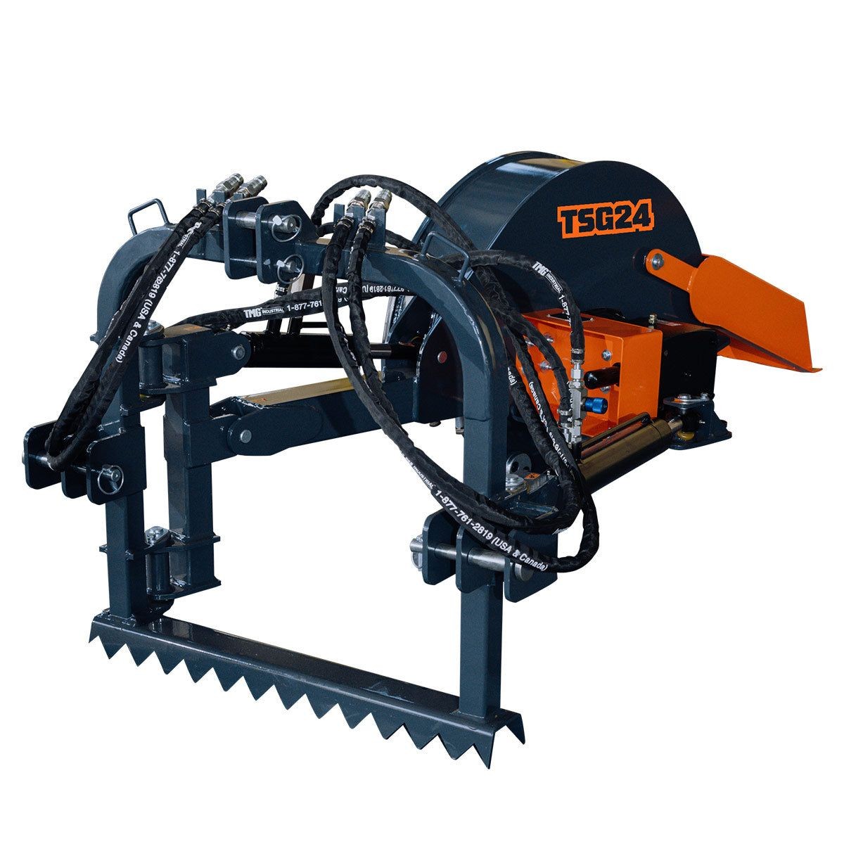 Cat 1&2 3-Point Stump Grinder, 16 Teeth, Steel