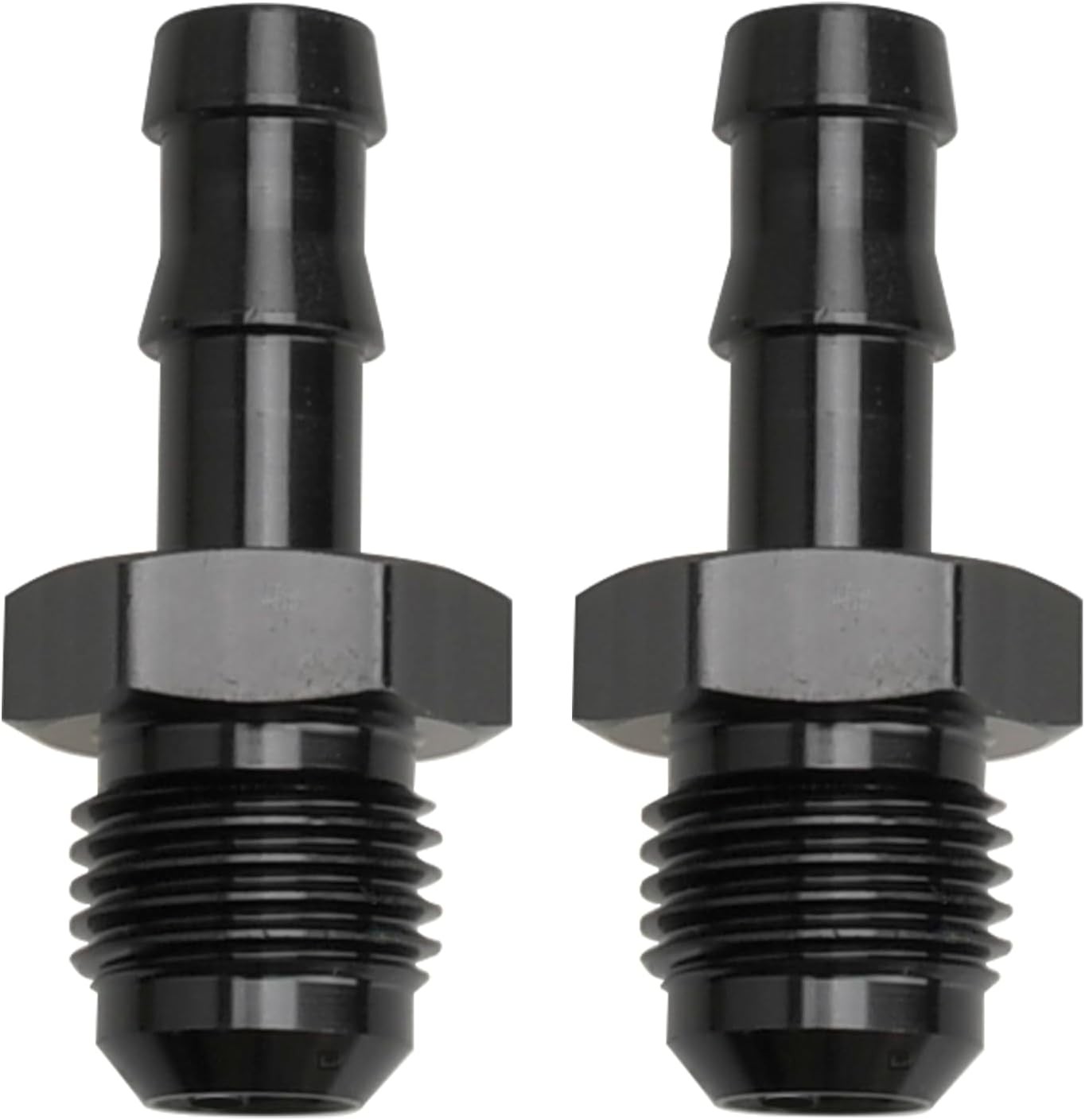 6AN Male Flare to 5/16 Hose Barb Fittings Straight Fitting Adapter Aluminum Blac