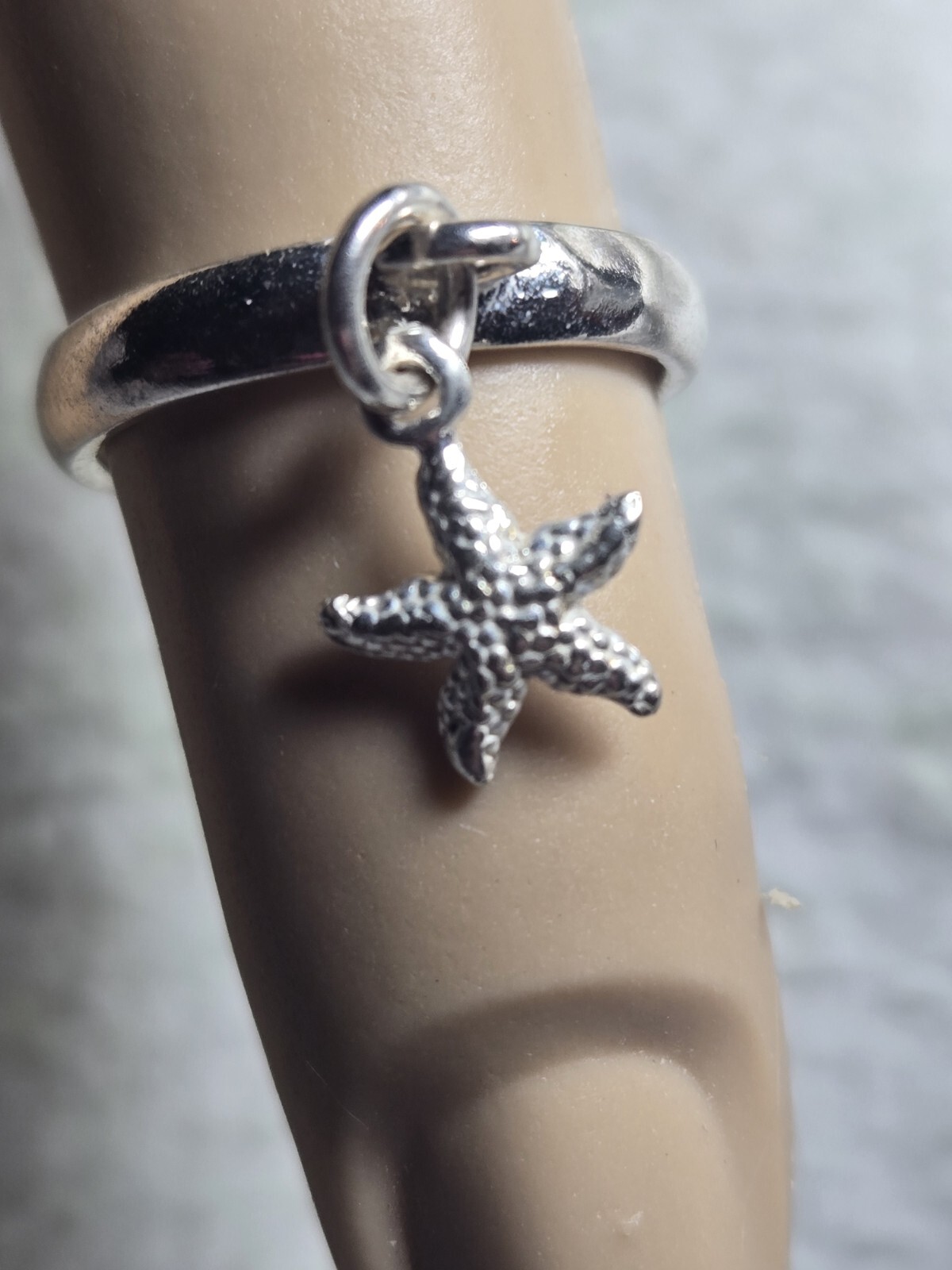 .925 Sterling Silver Dangle Star Fish Toe ring