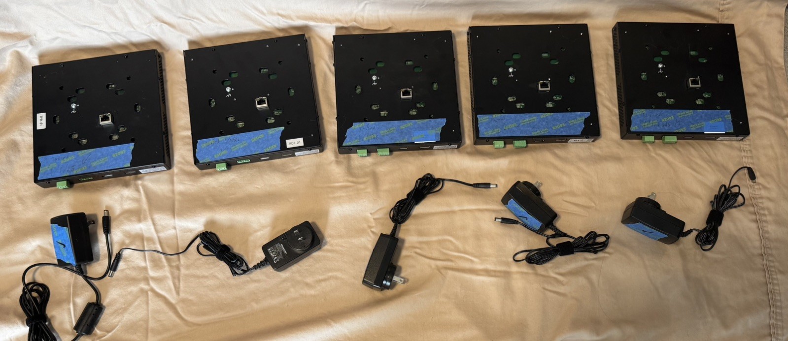 Lot of Crestron Transmitters and Receivers, DM-TX-201-C, DM-RMC-SCALER-C