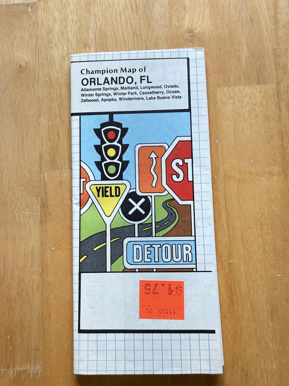 Vintage 1987 Champion Map Orlando Florida Street Road Map Folded Brochure USA